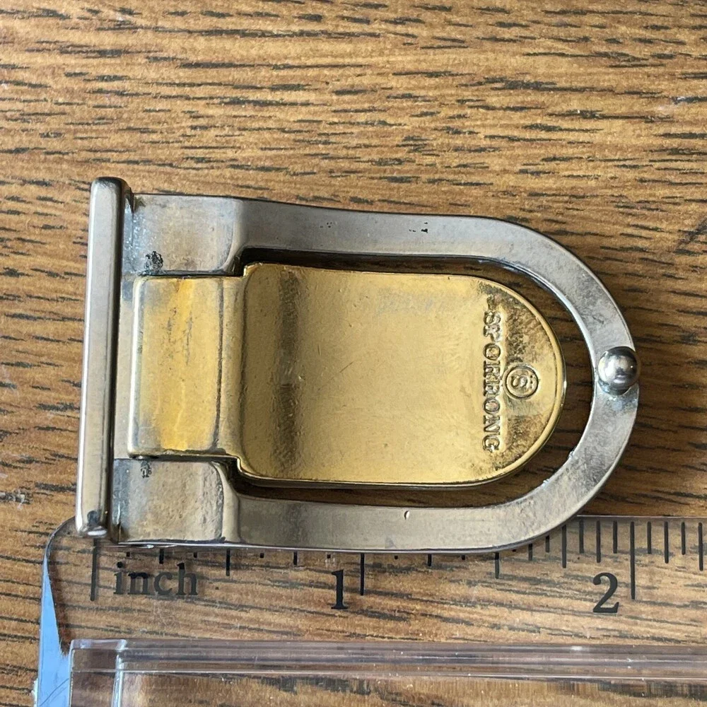 Bergasker Sporrong Belt Buckle Silver Gold Tone 1.25
